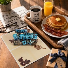 Happy Father’s Day Card – Funny 4 Layers 3D Pop Up Greeting Card Gift for Dad…