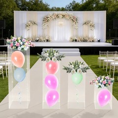 4Pcs Clear Acrylic Pedestal Stands, Display Pedestal for Floral & Cake Display