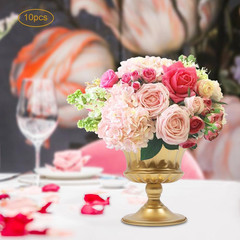 5.9 In. Tall Metal Flower Holder Wedding Decoration Table Mini Trumpet in Gold D