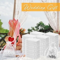 1000 White Organza Gift Bags 4×6 Inches – Drawstring Pouches