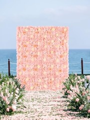 Artificial Flower Wall 5ftx3.74ft Peach Floral Backdrop Wedding Wall Panel