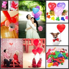 yueton Pack of 100 Assorted 12 inches, Colors-heart-shaped-100pcs