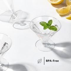 100 PCS Plastic Martini Glasses – 5oz Disposable Cocktail Coupe Glasses – Clear