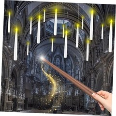 Halloween Decorations, Floating Candles with Wand, Magic Hanging 12 pack