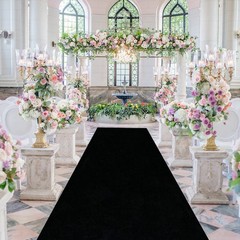Aisle Runner 1 PCS 4×15 FT Black Velvet Carpet Wedding Party Decor Rug