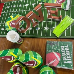 Football Wood ONE Sign, Decorative Wooden Block Word Signs, Freestanding Wood…