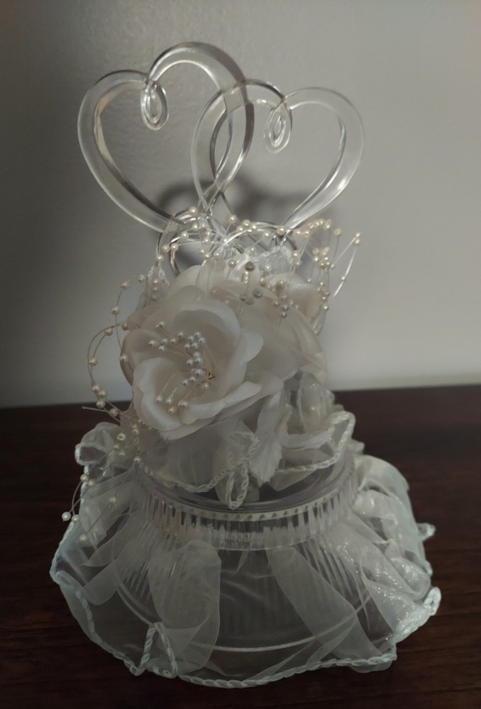 Wedding Cake Topper Entangled Hearts And White Flower