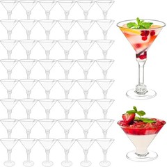 50 Pack Plastic Martini Glasses,5 oz Disposable Cocktail Glasses,Unbreakable
