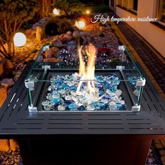 5 LB Flat Glass Stone – Decorative Marbles – Mixed Blues & Clear – Sun