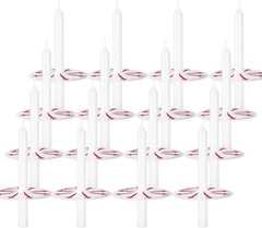 50 Pieces 5-Inch White Unscented Taper Candles with Drip Protectors 50,