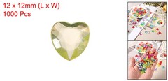1000Pcs Acrylic Heart Gems Heart Shaped Bauble Vase Filler Ornament Dark Yellow