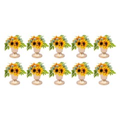 10 Pcs Trumpet Gold Metal Vases Wedding Party Centerpieces Retro Decor Vase