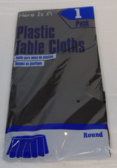 10 Pack 84″ Black Round Tablecloth Table Cover Wedding Banquet Event Plastic