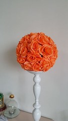 9-10 Inches Orange Rose Flower Ball Wedding decoratin Ball Kissing Ball USA