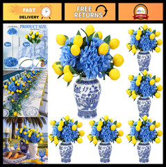 6pcs Capri Theme Party Decorations – Amalfi Coast Centerpieces, 28.3″ Blue Hydra