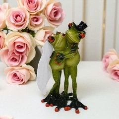 Funny Frog Figurine Wedding Cake Topper – Cute Desk Decor for Living Room & Bedr