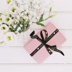 Graduation Ribbon Class of 2026 for Flower Bouquet Black black