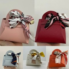 10PCS Wedding Favor Gift Bags Mini Handbag Candy Box Ribbon Party Packaging