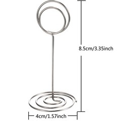 TecUnite 24 Pieces 3.35 Inch Table Number Holder Place Card Photo Silver