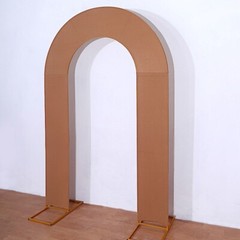 8ft TAUPE Fitted Spandex Open Arch Double Sided Backdrop STAND COVER Party Event