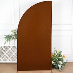 7 ft x 3 ft CINNAMON BROWN Matte Fitted Spandex Half Moon Arch Stand Cover