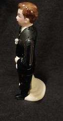 Vintage Unique Faux Pearl Embellishment Bride Groom Lefton Wedding Cake Topper