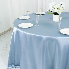 Balsa Circle 132 in Dusty Blue Satin Round 132″ (Round),