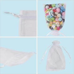 50 Pack Organza Bags 4 x 6 inch Small Bags Favor Bag Sheer Mesh Bag White Gift