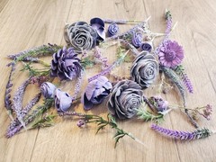 Lavender Gray Bridal Bouquet Sola Wood Bridesmaid Natural Purple Wedding Flowers