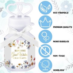 150 Pcs Wildflower Wedding Bubbles Bulk with Bubble Solution Wedding Mini Bub…