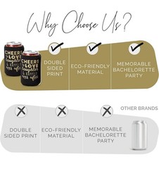 Wedding Can Cooler Decorations Set of 12 Black & Gold – A0232