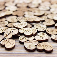 400 Pcs Rustic Wooden Love Heart Table Scatter for Wedding Decorations, Perfect