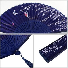 Bantoye 2 Pieces Handheld Fans, Silk Folding Fans with Bamboo Frames for…