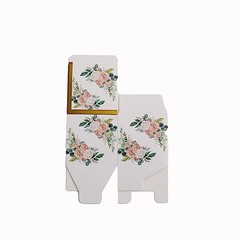 25 GOLD Square 3″ x 3″ Favor BOXES Floral Printed Candy Holders Events Supplies