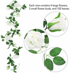 7.5ft Artificial Rose Garlands Fake Silk Flowers Hanging Vines Wedding Party US