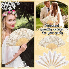 51 Pcs Wedding Favors for Guests Bulk 25 Wedding Foldable Hand Fans Vintage Lace