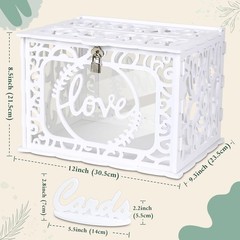 Diy White Wedding Card Box With Lock And String Lights Pvc Hollow Card Box Gradu