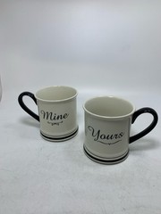 2 PC YOURS/MINE MUGS.