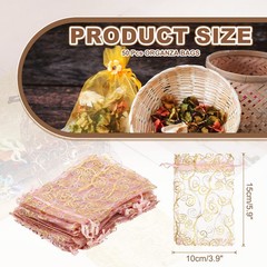 50 Pcs Pink-Glod 3.9″x5.9″ Organza Bags Candy Bags Mesh Bag Jewelry Bag