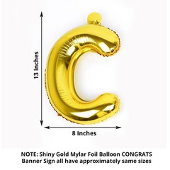 13″ Gold Congrats Mylar Foil Balloon Banner Party Events Decorations Supplies