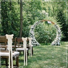 10 Wedding Aisle Decorations – Pre-Assembled Pew Flowers, Artificial Wisteria &