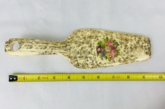 Vintage Porcelain Floral & Gold Cake Server Country Cottage Granny Core Wedding