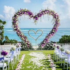 7.2FT Heart-Shaped Balloon Arch Frame Large Metal Wedding & Party Backdrop Stand