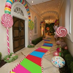 Tinideya 118 x 39 Inches Candy Party Decorations Candy Cane Polyester Carpet …