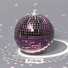 Yescom 4PCS 7″ Small Disco Ball Mirror Mini Hanging Party Events Wedding Purple