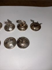 Vintage Siam Place Card Holders Silver Plate Set of 11 Dancer Poor Condition