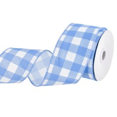 Plaid Check Ribbon, 2.5 Inch x 10 Yards Gingham Ribbon, Blue