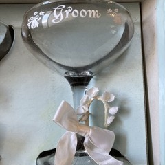 Vintage Wedding Bride Groom Toast Goblets Set Box Treasure Masters 1973 USA Made