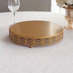 12″ Gold Metal Fleur De Lis Round Pedestal Cake Stand Party Events Decorations