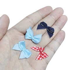 100Pcs Mini Gingham Ribbon Bow 1″ Checkered Ribbon Bows Yellow and White